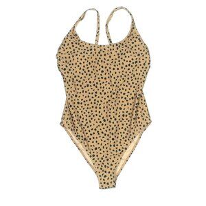 Cupche Classic Leopard Square Neck One Piece Swimsuit